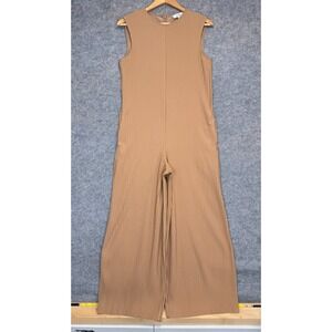 COS Pleated Wide Leg Jumpsuit Womens Small Sleeveless Brown Designer Stretch